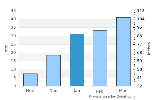 Hāfizābād average rain in January