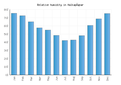 Halkapınar relative humidity averages