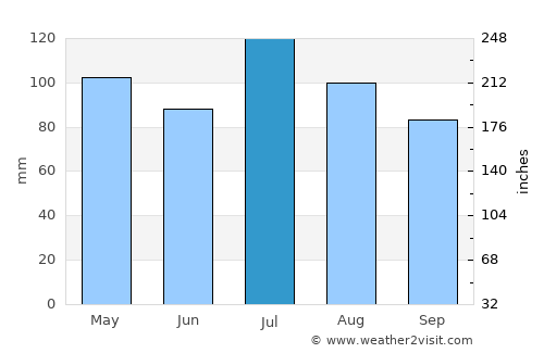 Hamlin average rain in July