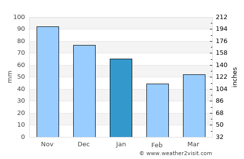 Hammerum average rain in January
