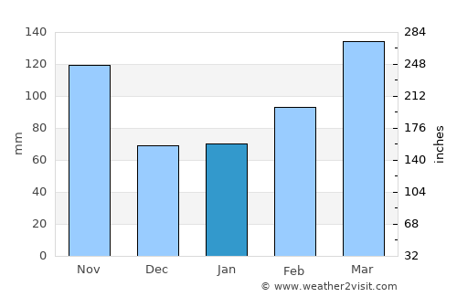 Hasaki average rain in January