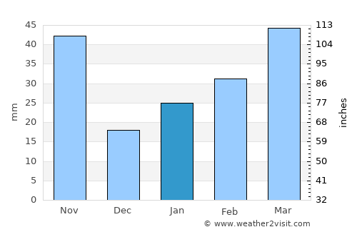 Hede average rain in January