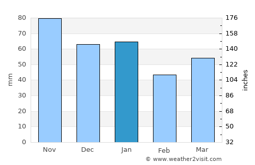 Hemsedal average rain in January