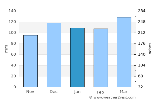Hendersonville average rain in January