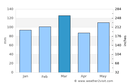 Hickory average rain in March