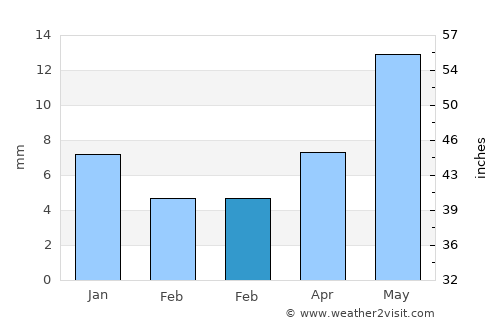 Hidalgo del Parral average rain in February