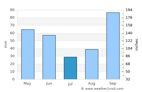 Hidalgo average rain in July