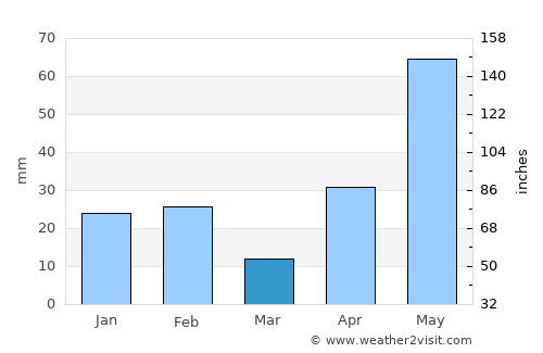 Hidalgo average rain in March