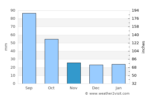 Hidalgo average rain in November