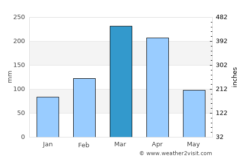 Hidrolândia average rain in March