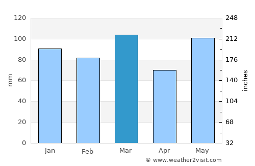 Hilton Head Island average rain in March
