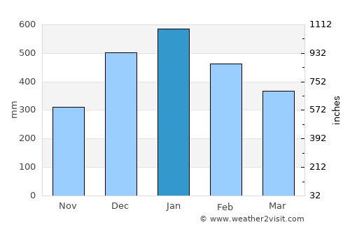 Hinatuan average rain in January