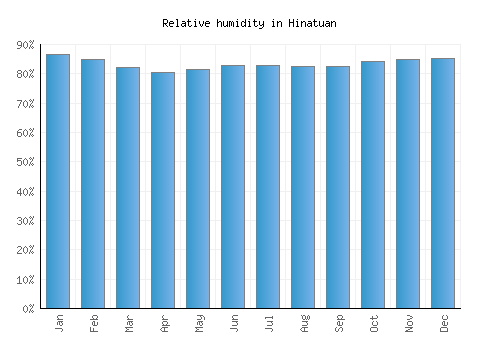 Hinatuan relative humidity averages