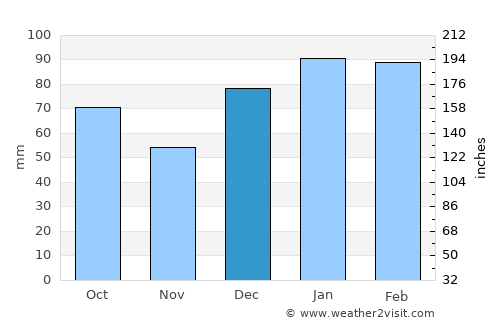 Hinesville average rain in December