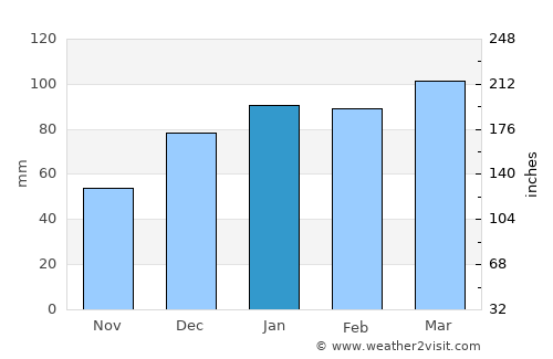 Hinesville average rain in January