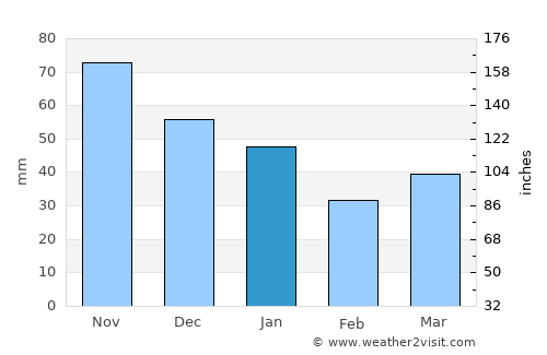 Hjørring average rain in January