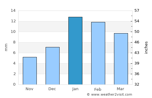 Hodal average rain in January