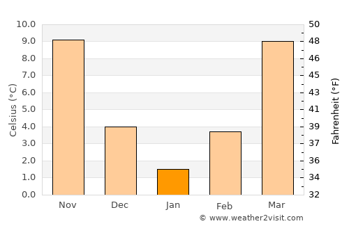 Hohenwald average temperature in January