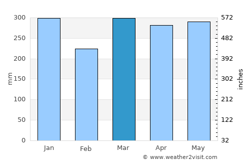 Hokitika average rain in March