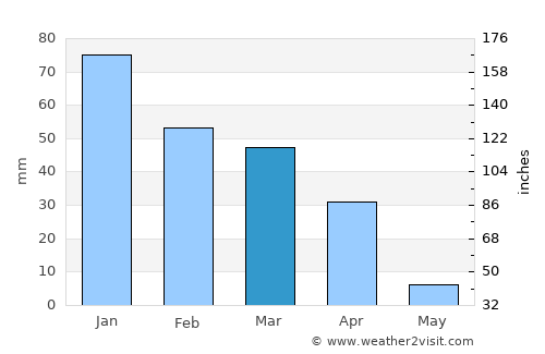 Hollister average rain in March