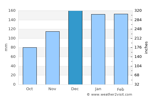 Holly Springs average rain in December