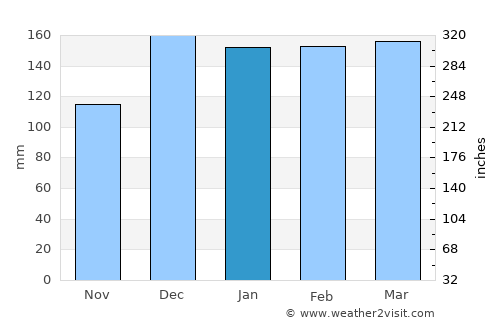 Holly Springs average rain in January