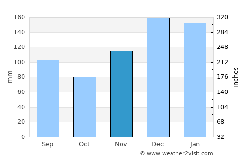 Holly Springs average rain in November