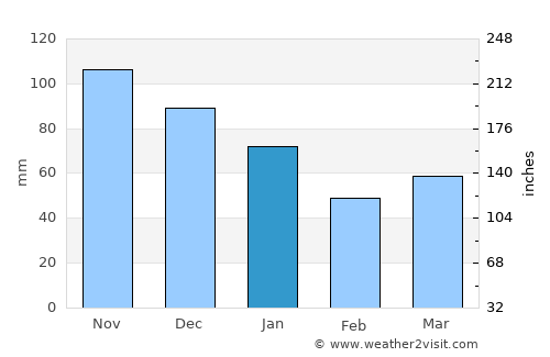 Holsted average rain in January