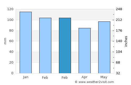 Homerville average rain in February