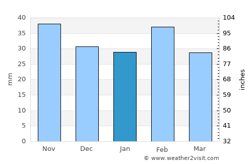 Hondo average rain in January