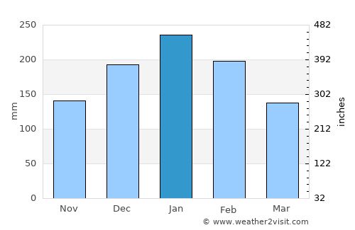 Hortolândia average rain in January