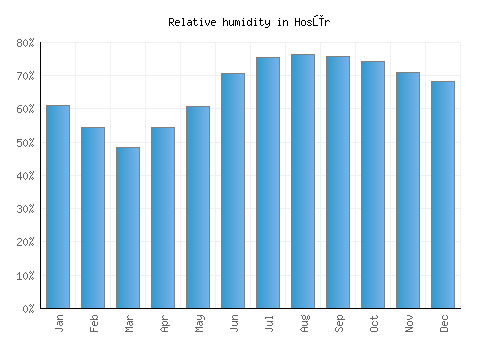 Hosūr relative humidity averages