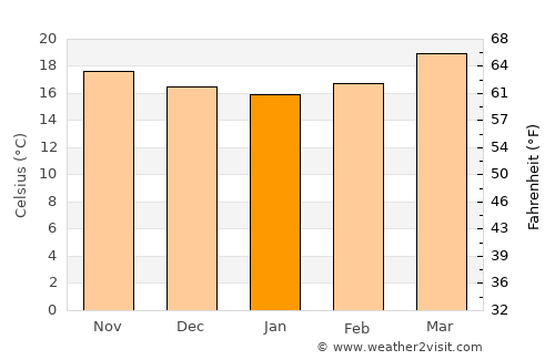Huatusco de Chicuellar average temperature in January
