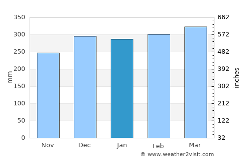 Ialibu average rain in January