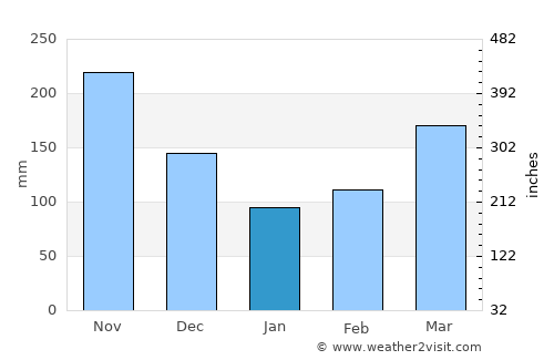 Ibagué average rain in January