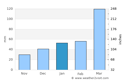 Ibateguara average rain in January