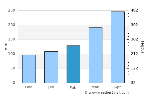 Ibusuki average rain in February