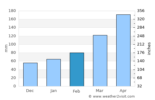 Ichinomiya average rain in February