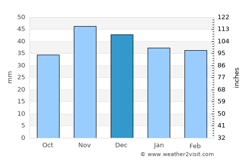 Icoana average rain in December