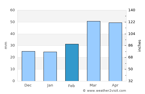 Īdgāh average rain in February