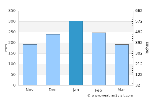Igarapava average rain in January