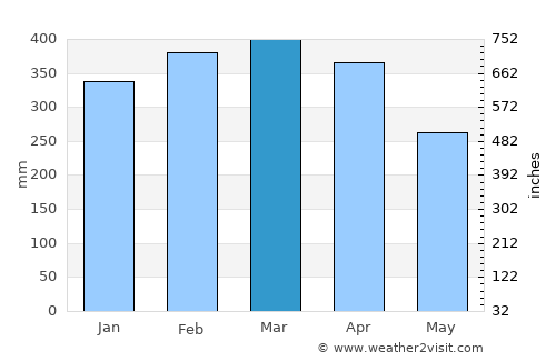 Igarapé Miri average rain in March