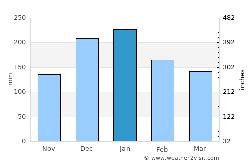 Ilha Solteira average rain in January