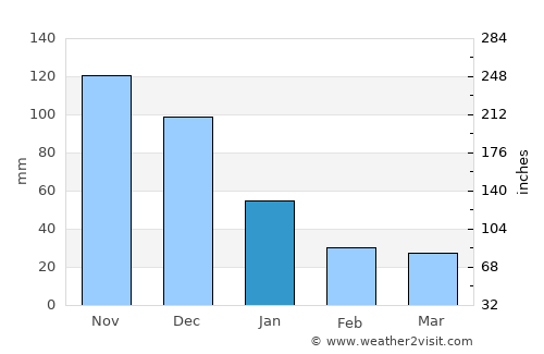 Irapa average rain in January