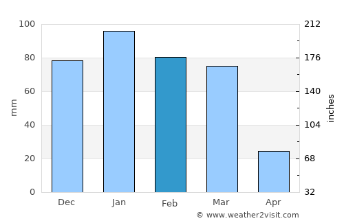 Irbid average rain in February