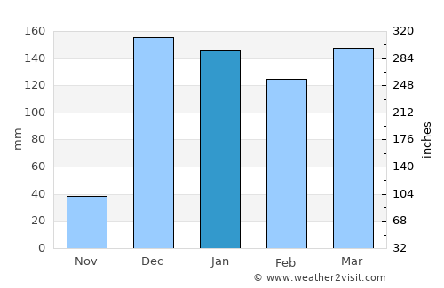 Iringa average rain in January
