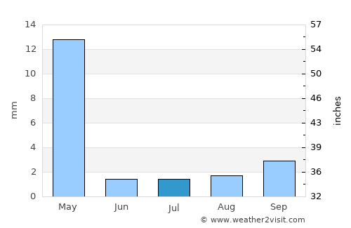 Iringa average rain in July