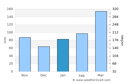 Isahaya average rain in January