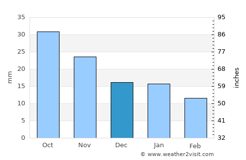 Ishim average rain in December
