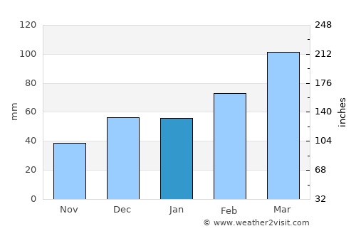 Ishqoshim average rain in January